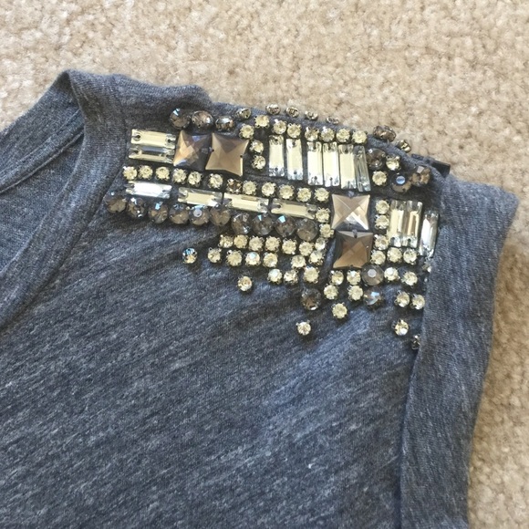 Maje Emile embellished short sleeve T shirt tee 1 - Picture 3 of 5